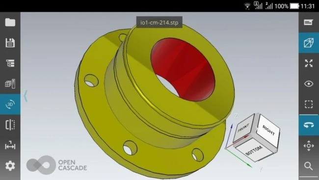 STEP 파일 온라인 업로드 없이 열기|회사에서 쓰는 CAD Assistant 무료 뷰어 1 Open Cascade 공식 페이지의 CAD Assistant 안드로이드 STEP 모델 표시 예시