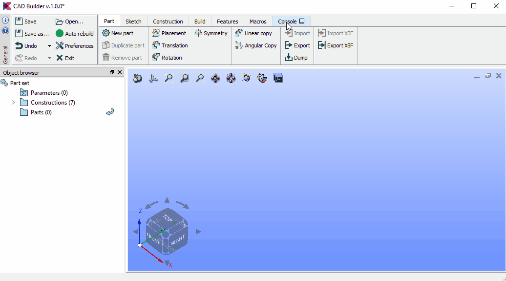 CAD Builder. Scripts